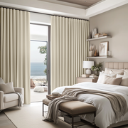 Ecru Heavy Weight Linen Thermal S-Fold Curtains