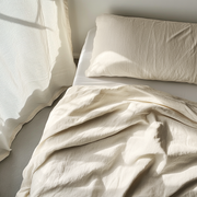 Ecru Beige Heavy Weight Linen Flat Sheet