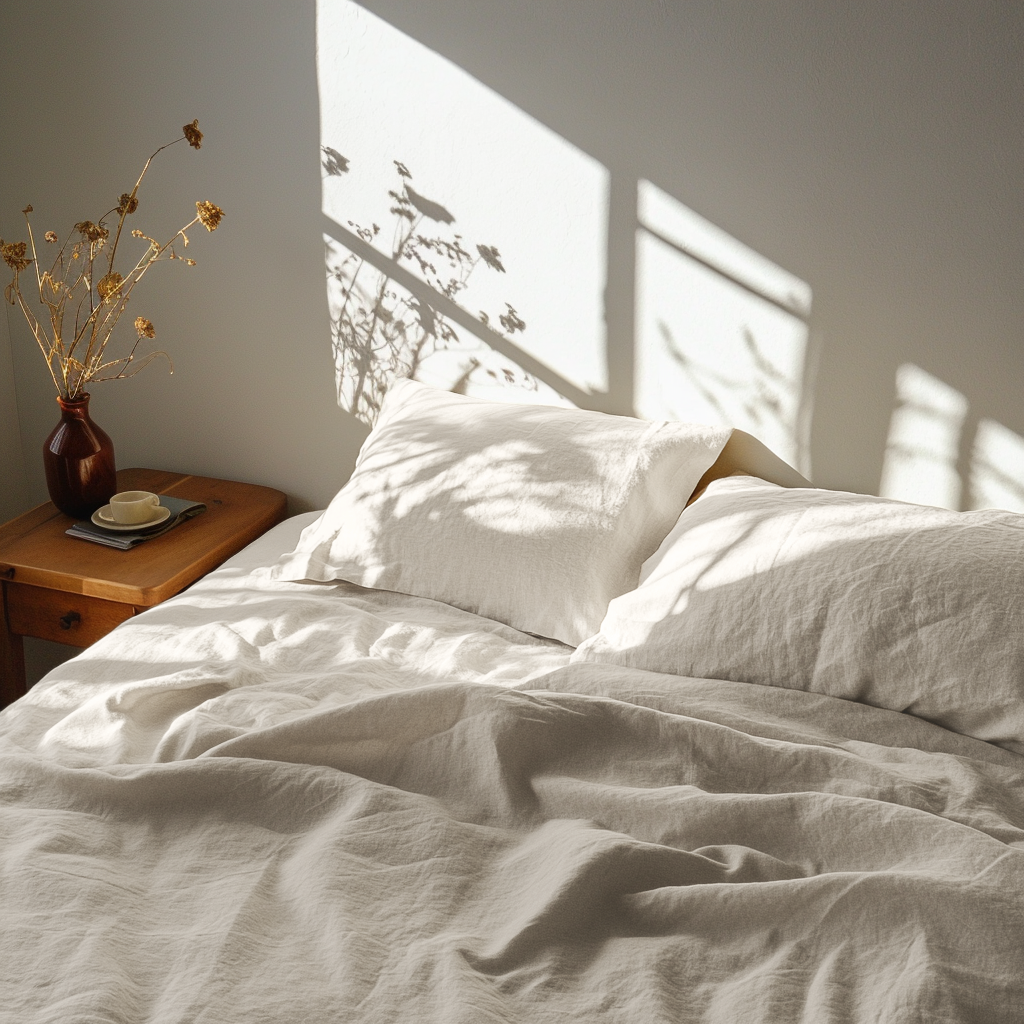 Ecru Beige Heavy Weight Linen Flat Sheet