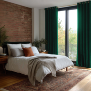 Emerald Green Velvet Grommet Blackout Curtains