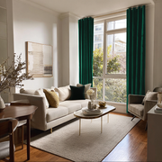 Emerald Green Velvet Grommet Blackout Curtains