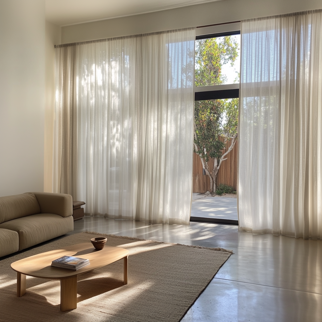 Extra Wide Sheer Natural Linen Curtains