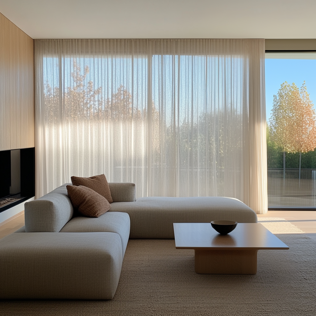 Extra Wide Sheer Linen Curtains - Natural Beige