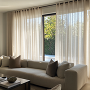 Extra Wide Grommet Sheer Natural Linen Curtains 