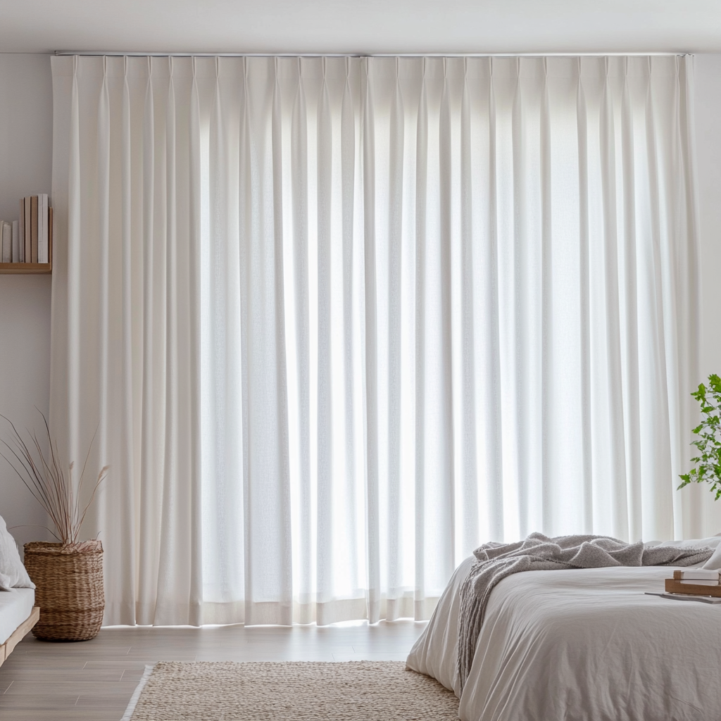 Extra Wide Pinch Pleat Linen Curtain - Heading for Rings and Hooks - Custom Sizes & Colors
