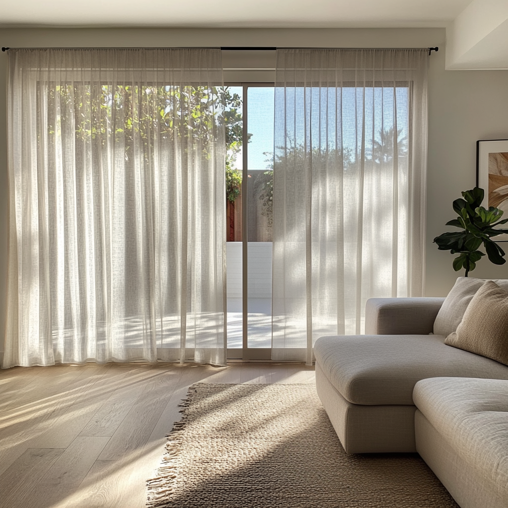Extra Wide Sheer Natural Linen Curtains