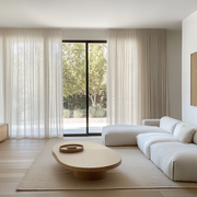 Extra Wide Sheer Linen Curtains - Natural Beige