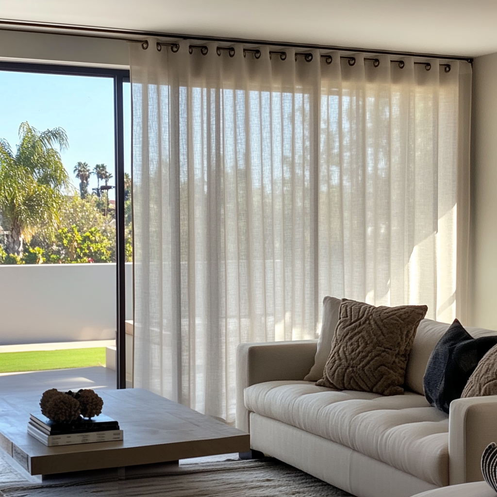Extra Wide Grommet Sheer Natural Linen Curtains 
