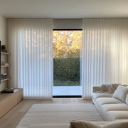 Extra Wide Sheer Off-White Linen Curtains