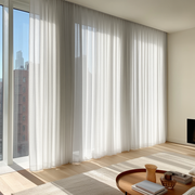 Extra Wide Sheer Off-White Linen Curtains
