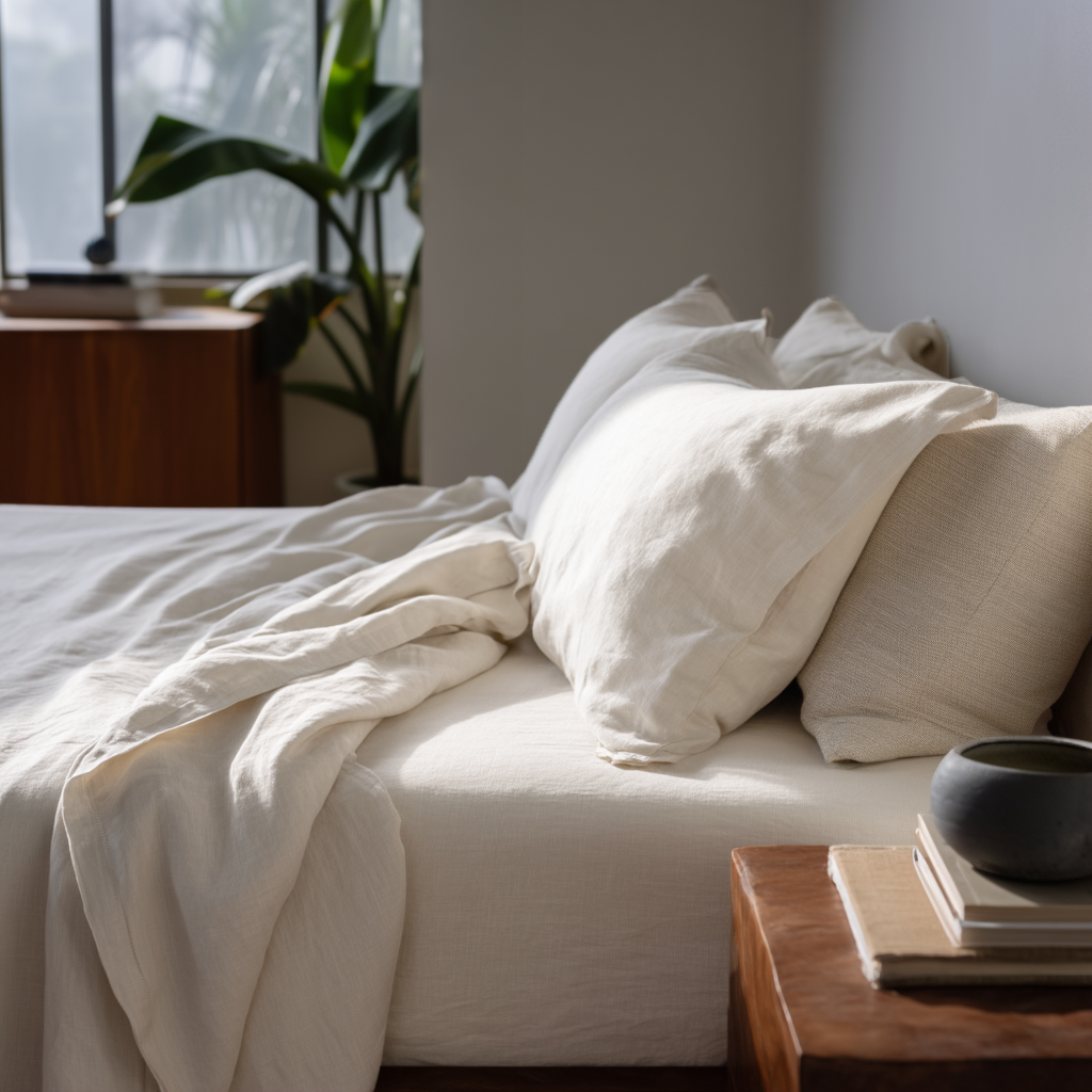 Luxury Heavy Weight Off-White Linen Fitted Sheet Only