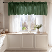 Forest Green Linen Kitchen Valance