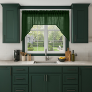 Forest Green Linen Swag Valance Curtain
