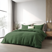 Forest Green Luxury Linen Duvet Cover