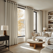 Ecru Heavy Weight Linen Grommet Curtain - Cotton Lining