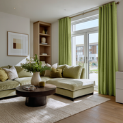 Moss Green Velvet Blackout Grommet Curtain