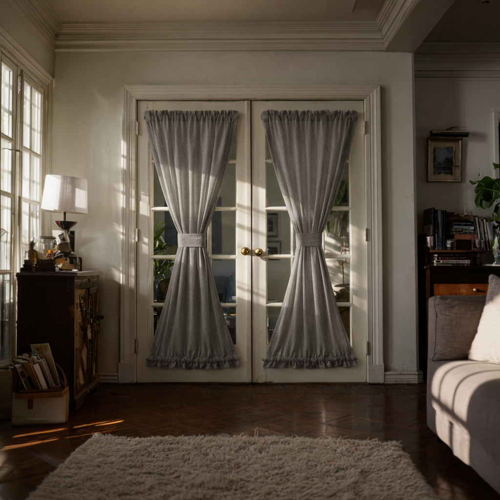 Natural Heavy Weight Linen French Door Curtains