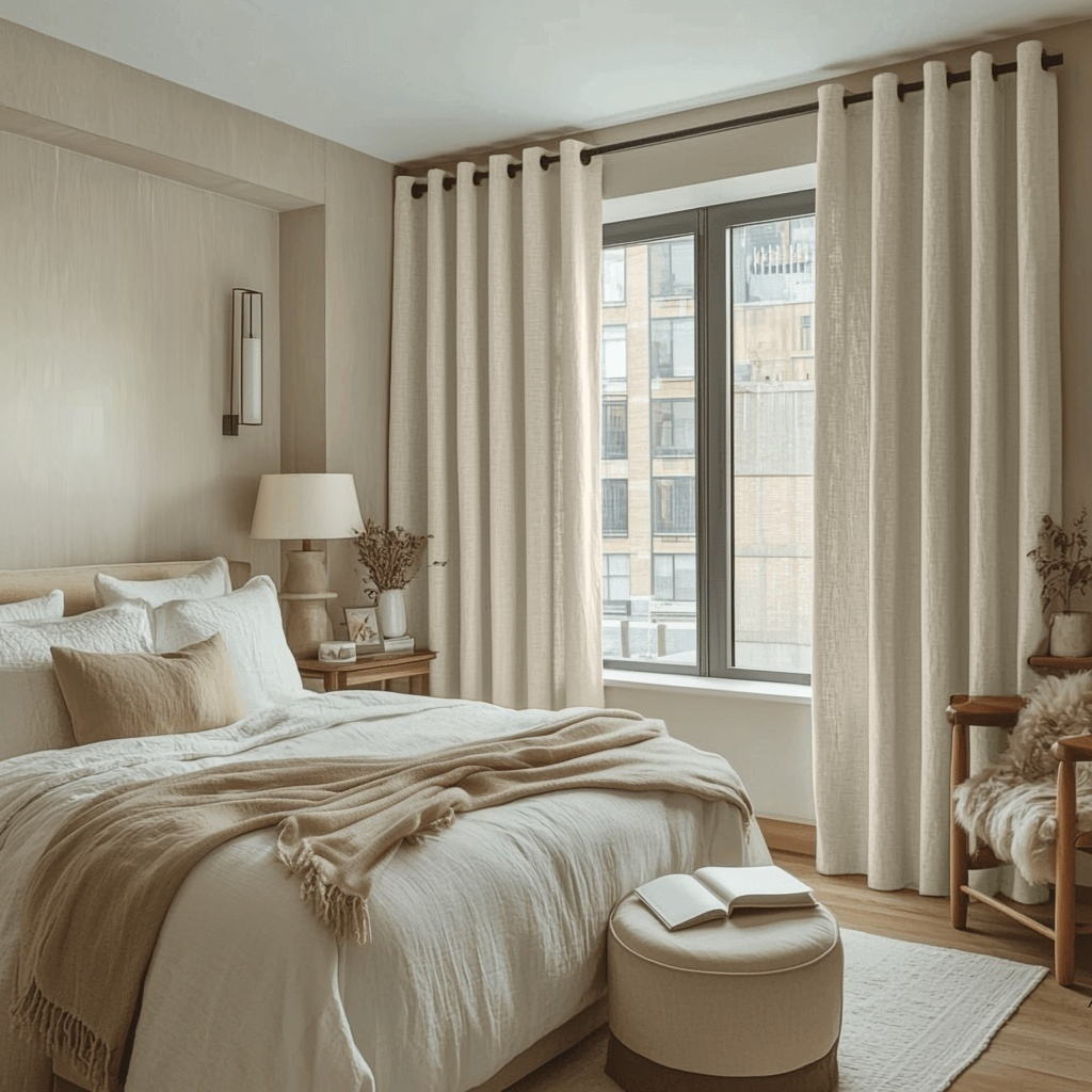 Ecru Heavy Weight Linen Grommet Curtains