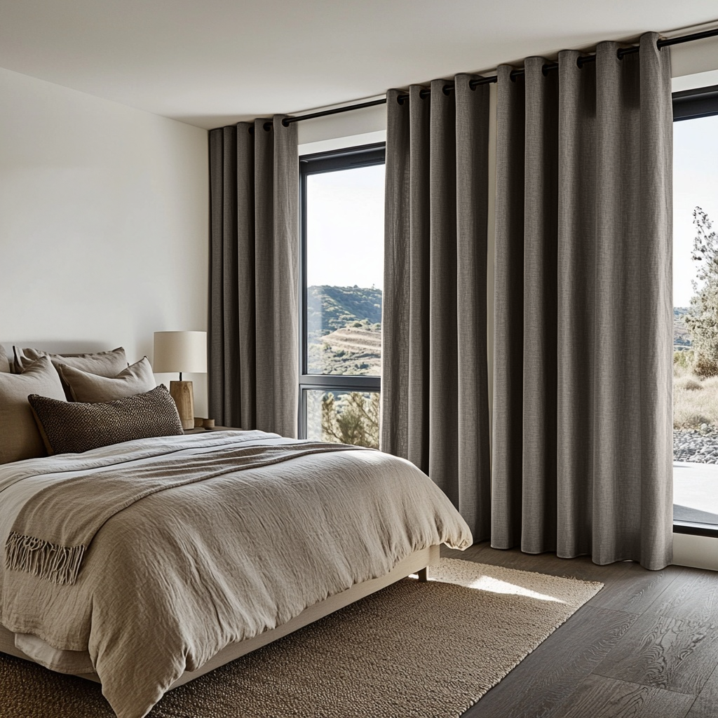 Natural Heavy Weight Linen Grommet Curtain - Cotton Lining