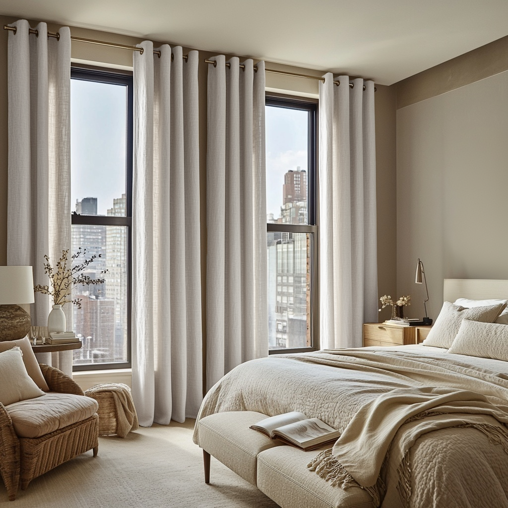 Off-White Heavy Weight Linen Grommet Curtain