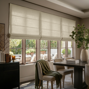 Ecru Heavy Weight Linen Roman Shades - Cotton Lining