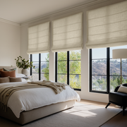 Ecru Heavy Weight Linen Roman Shades - Cotton Lining
