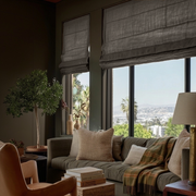 Natural Heavy Weight Linen Roman Shades - Cotton Lining
