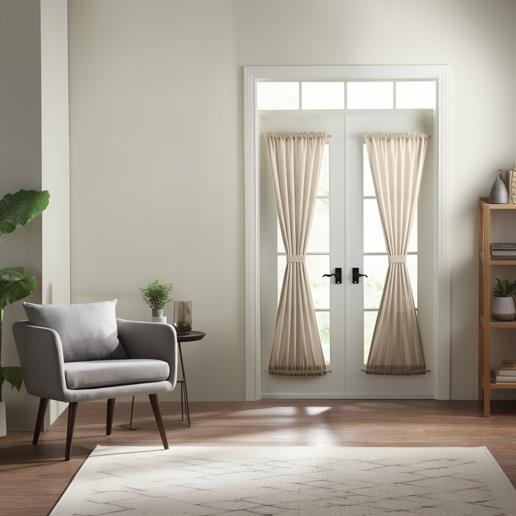 Ecru Beige Heavyweight Linen French Door Curtain