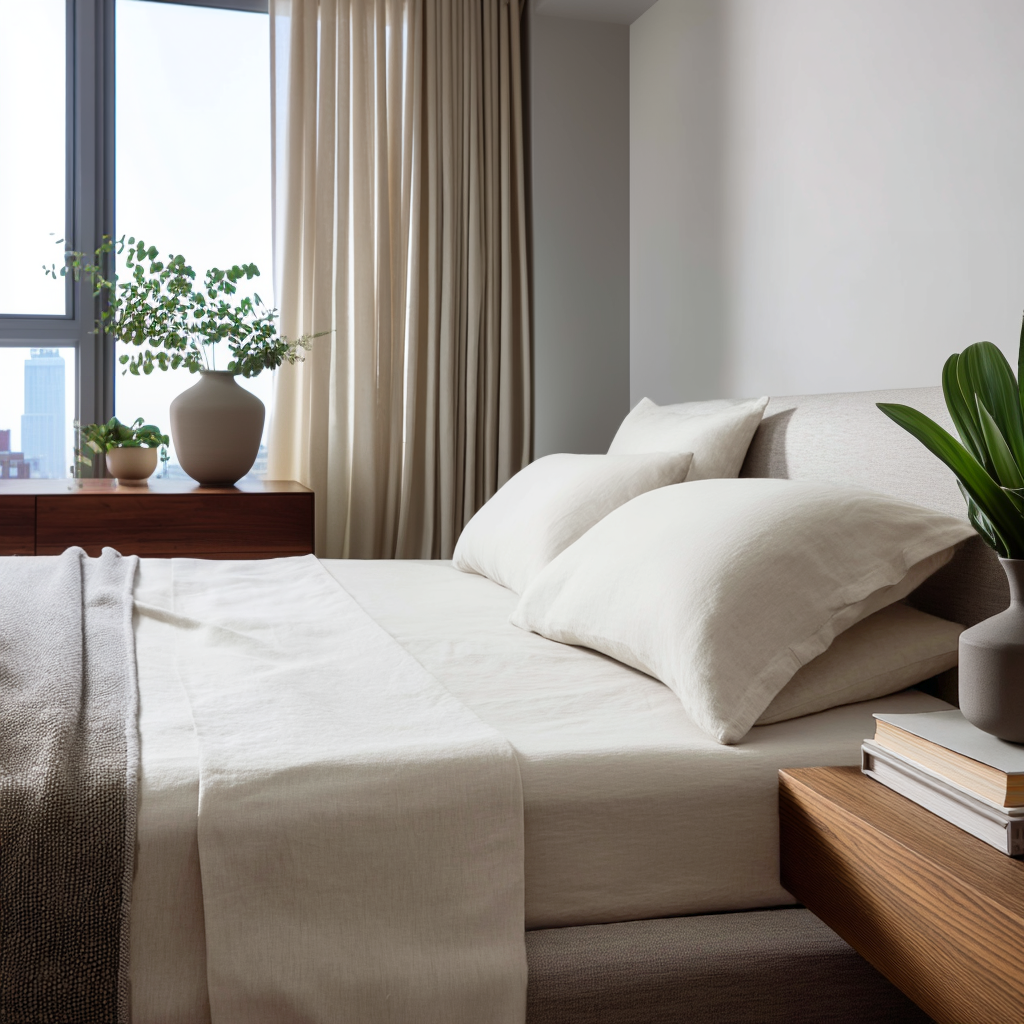 Luxury Heavy Weight Off-White Linen Fitted Sheet Only
