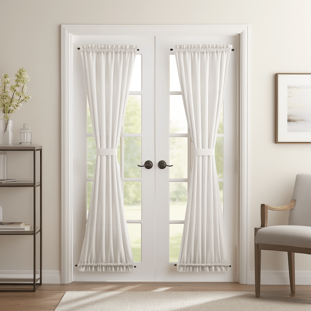 Heavy Weight Off-White Linen French Door Curtains - Custom Sizes: 63 ...