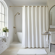 Off-White Hookless Linen Shower Curtain