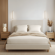 Ecru Beige Washed Linen Heavyweight Deep Pocket Fitted Sheet
