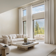 Large Off-White Heavy Weight Linen Grommet Curtains