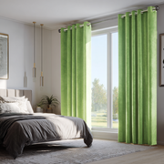 Light Green Velvet Blackout Grommet Curtain