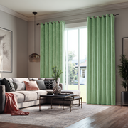 Lime Green Velvet Blackout Grommet Curtain