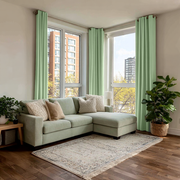 Lime Green Velvet Blackout Grommet Curtain