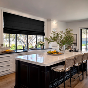 Black Linen Blackout Roman Shades