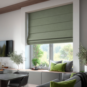 Asparagus Green Linen Blackout Roman Shades