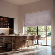 Dusty Pink Linen Blackout Roman Shades