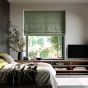 Asparagus Green Linen Blackout Roman Shades