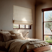 Cream Linen Blackout Roman Shades