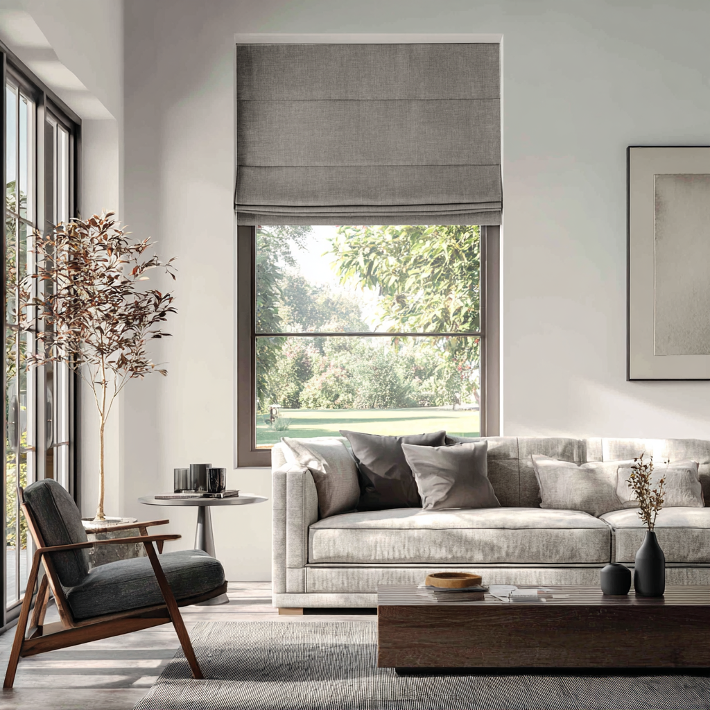 Natural Heavy Weight Linen Blackout Roman Shades