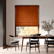Terracotta Linen Blackout Roman Shades