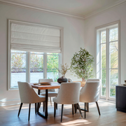 Off-White Linen Blackout Roman Shades