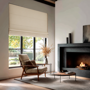 Cream Linen Blackout Roman Shades