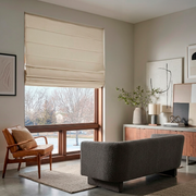 Cream Linen Blackout Roman Shades