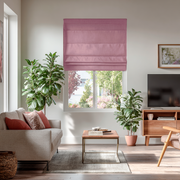 Dusty Rose Linen Blackout Roman Shades