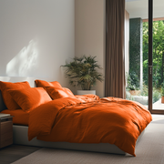 Burnt Orange Linen Duvet Cover