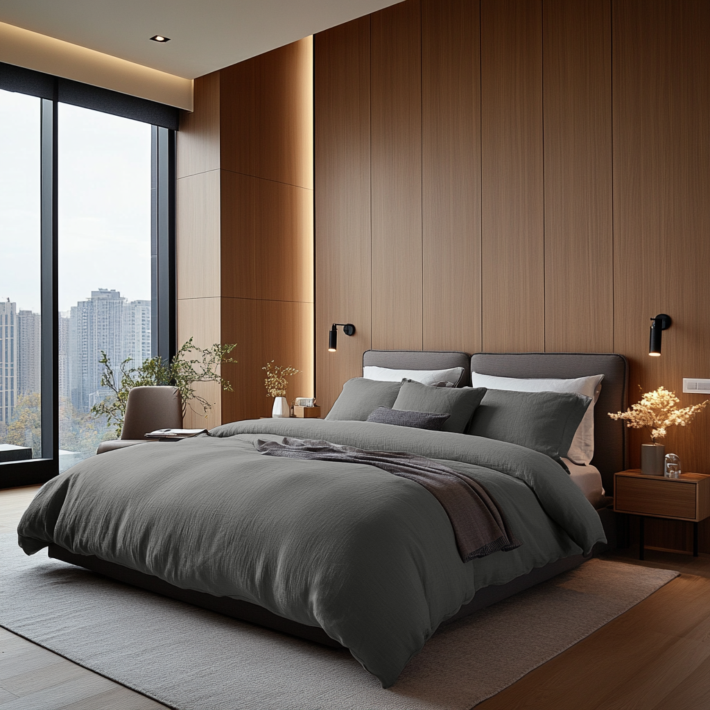 Dim Grey Linen Duvet Cover