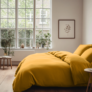 Mustard Yellow Linen Duvet Cover